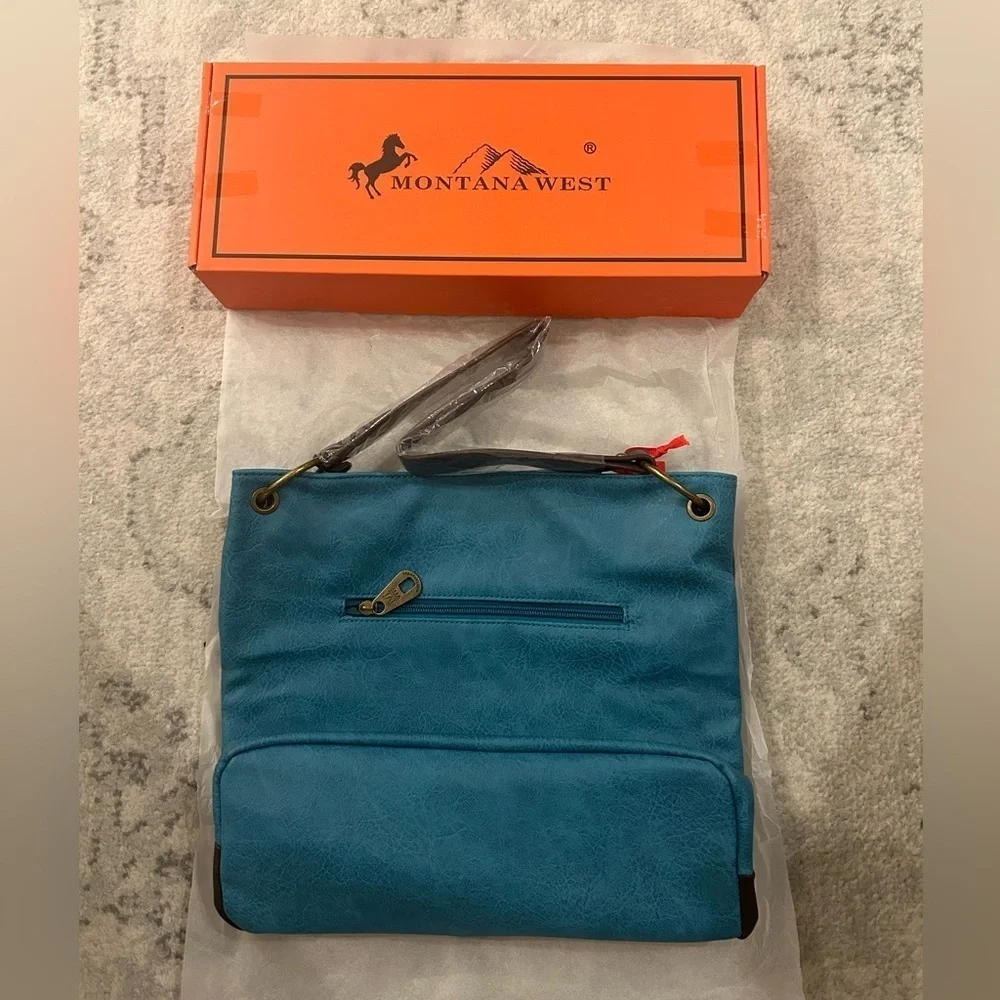 Montana West Women's Turquoise Hobo Shoulder Handbag -New‎ In Original Packaging